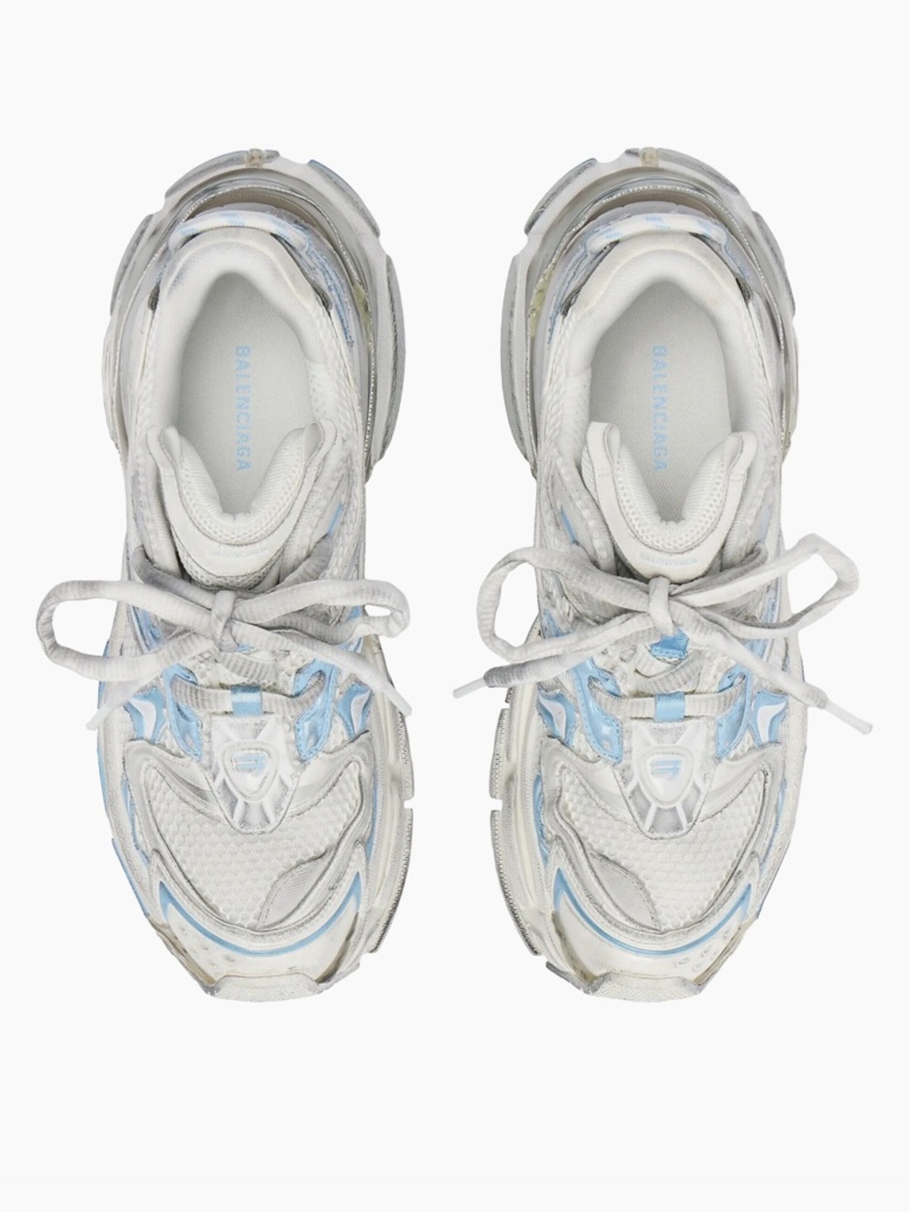Balenciaga NEW in box Runner 2.0 Sneakers white/ cream/ pastel blue 38 - Picture 2 of 14